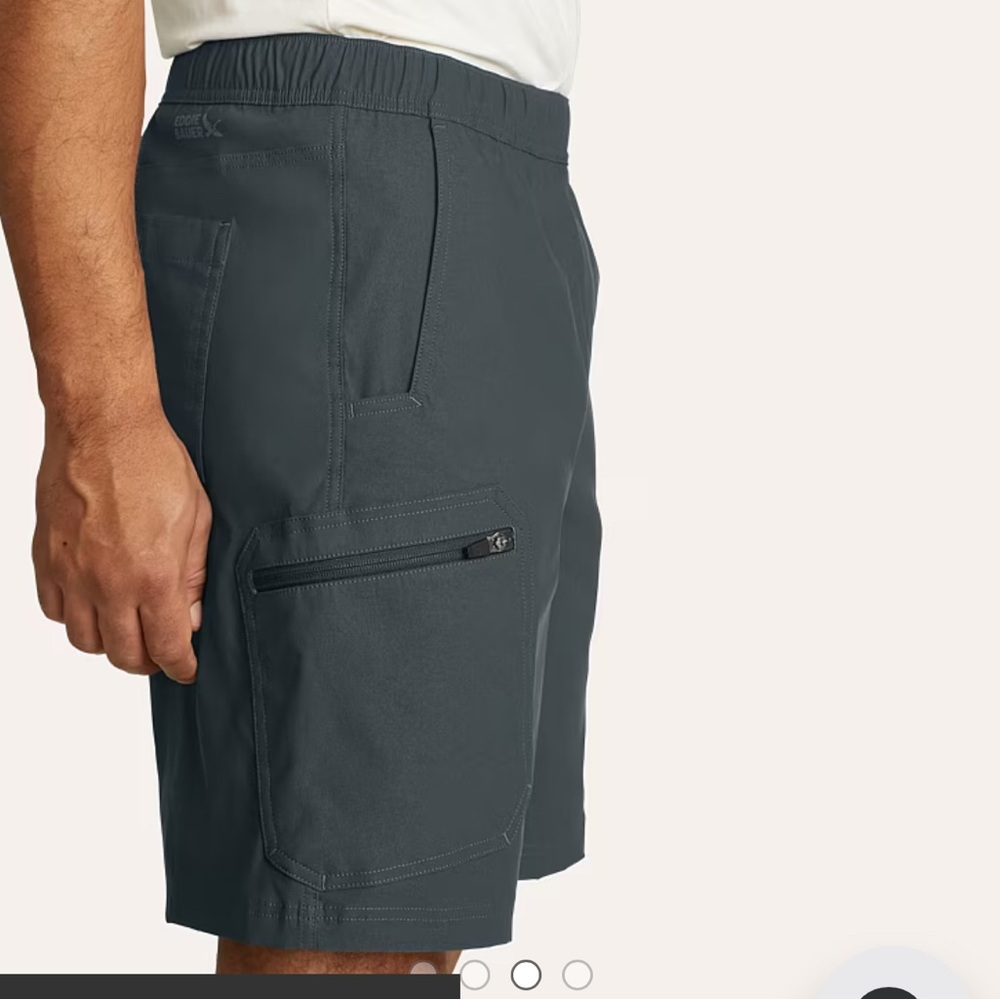 NWT Eddie Bauer Rainier Pull-On Shorts in Storm Color Size XL
